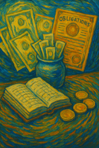 Crédit pour projet d’investissement : illustration style Van Gogh des différents prêts (amortissable, lombard, avance, hypothécaire)