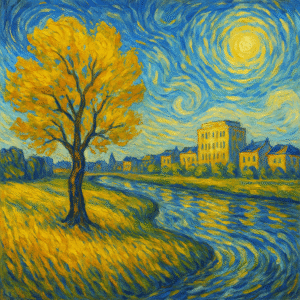 Épargne 2026 : illustration artistique style Van Gogh symbolisant la stabilité financière et la lumière de la planification.