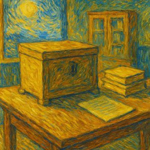 Trésorerie d’entreprise : illustration artistique style Van Gogh représentant la stabilité et la croissance financière.